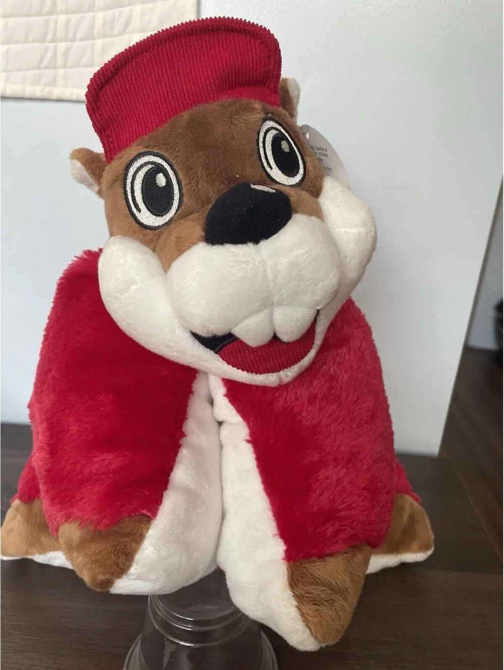Buc-ee’s Pillow Pal Beaver Buddy 20” NWT red & white